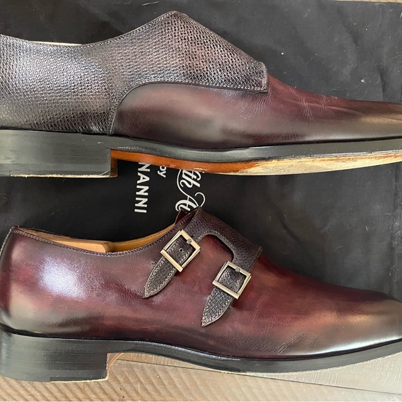 Amazing double Monk Magnanni dress shoes. Color is beautiful! - Picture 5 of 14